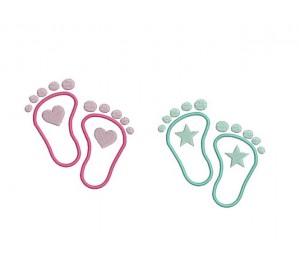 Stickdatei - Füße Stern & Herz